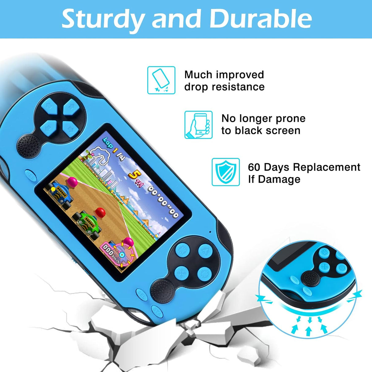Consola de juegos portátil de 16 bits para niños y adultos