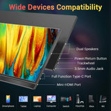 Monitor portátil KYY 15.6'' FHD 1080P USB-C HDMI, ultradelgado