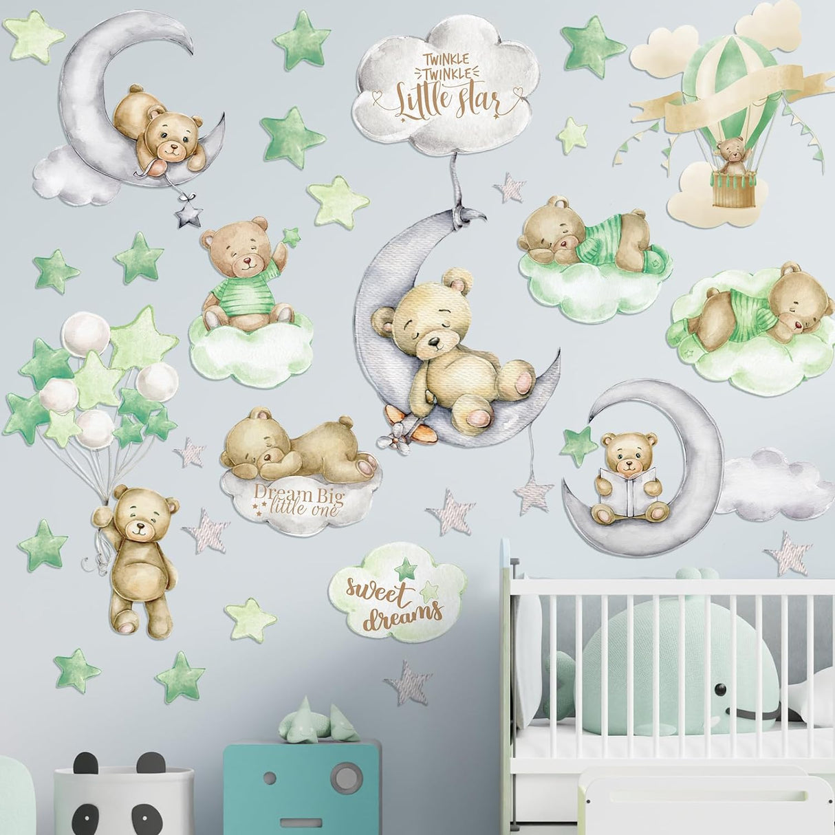 Pegatinas de Pared Yinder 12 Hojas Ositos y Vaca Highland