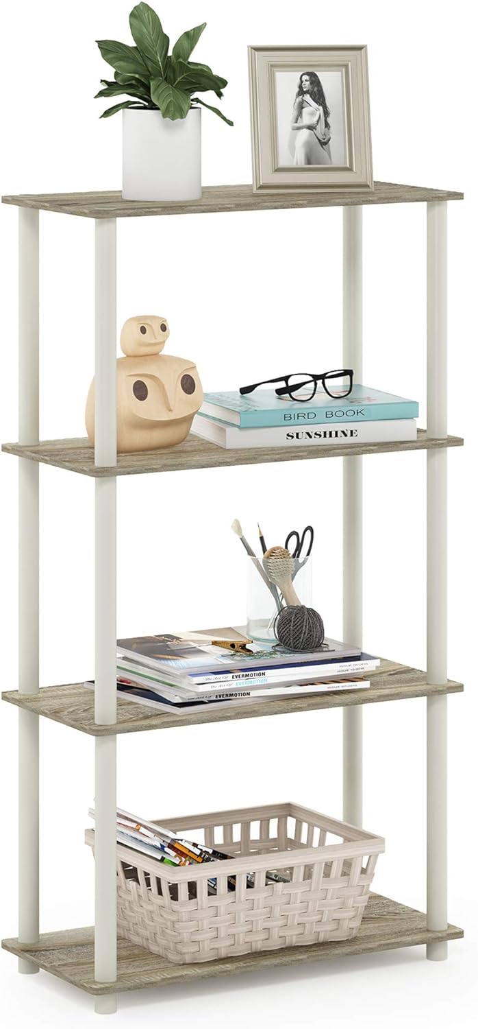 Estantería Multifuncional Furinno 4 Niveles, Tubos Redondos, Modelo