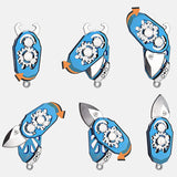 Cuchillo plegable de acero inoxidable azul