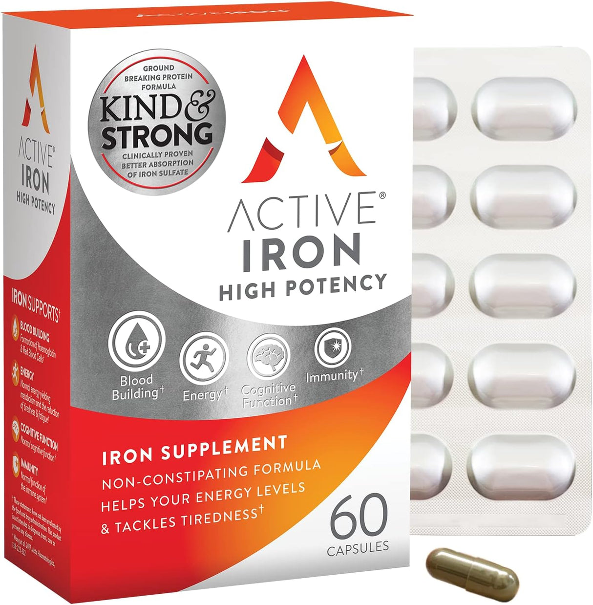 Suplemento de hierro activo de alta potencia absorción 60und