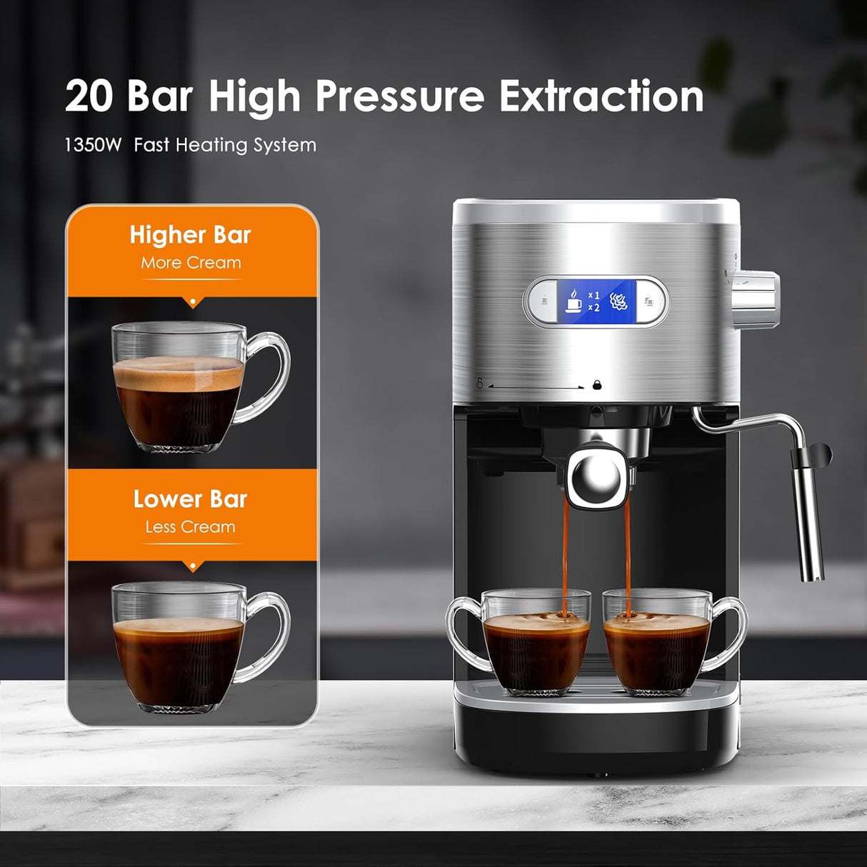 Máquina de café expreso de 20 bares CM8054 COWSAR