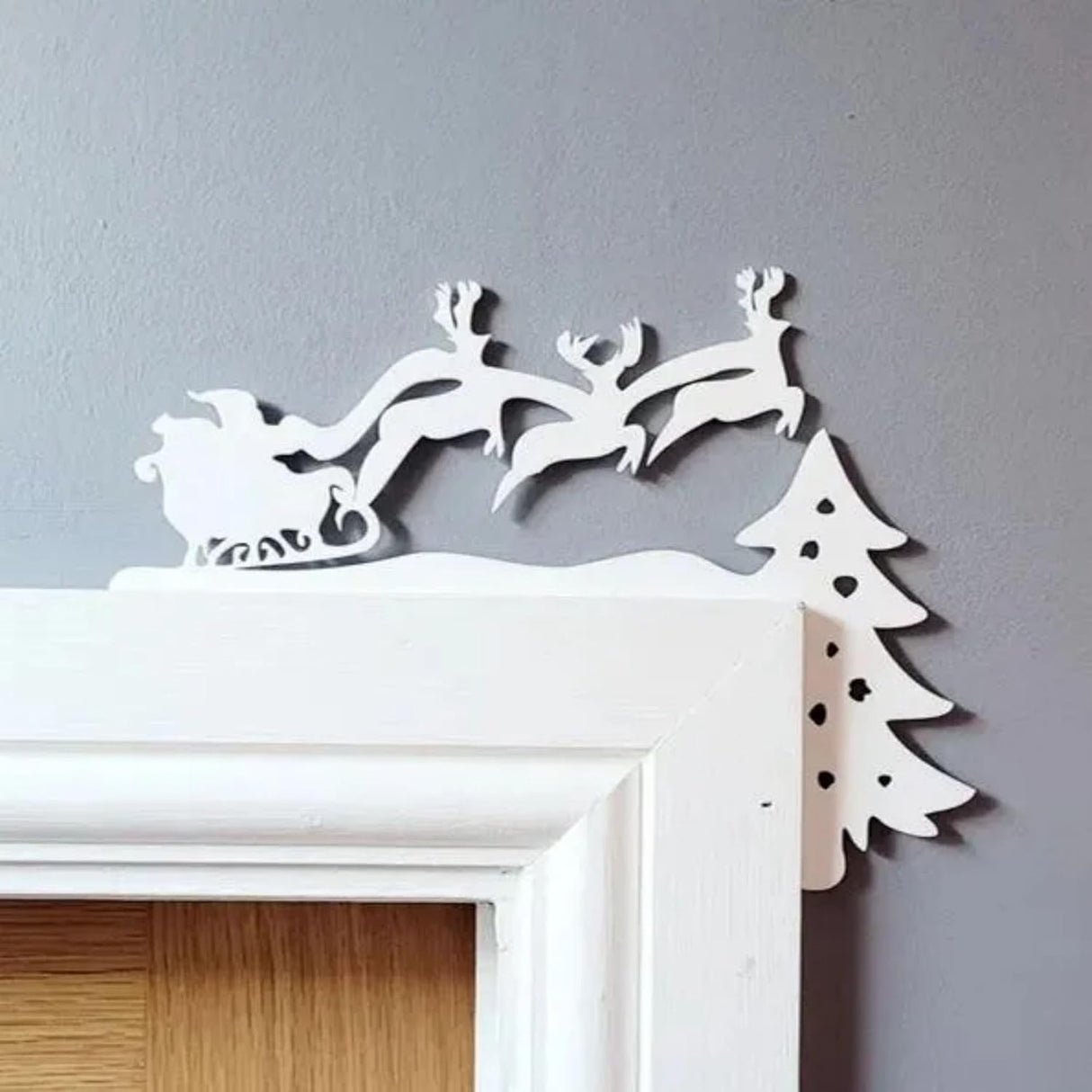 Juego de 6 Adornos de Puerta Navidad, Decoración Divertida