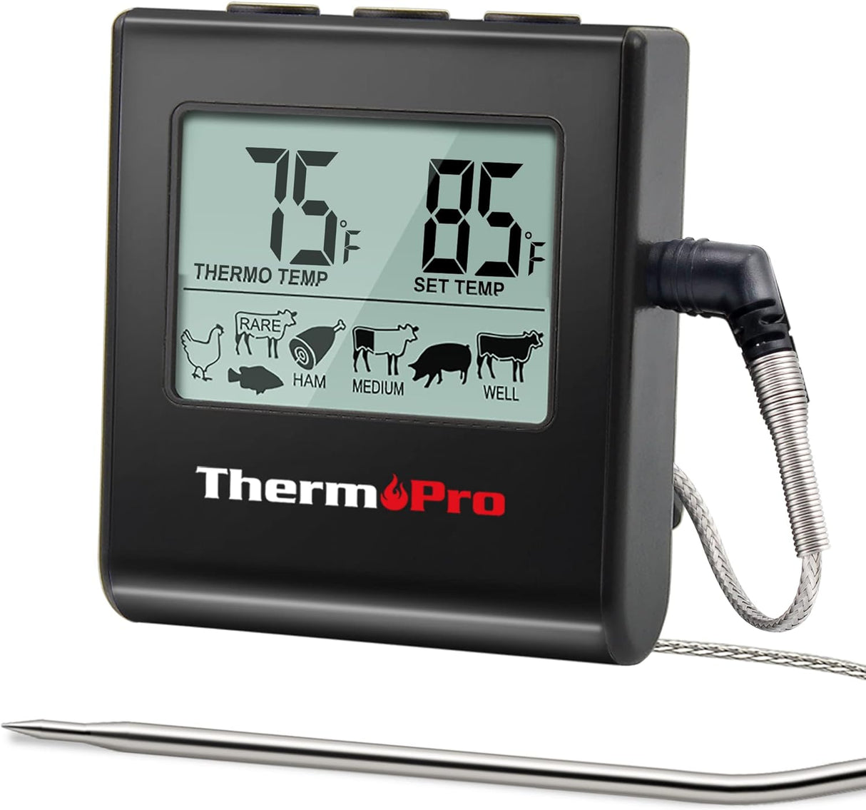 Termómetro Digital de Carne ThermoPro TP16 con Reloj y Probe