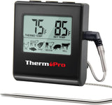 Termómetro Digital de Carne ThermoPro TP16 con Reloj y Probe