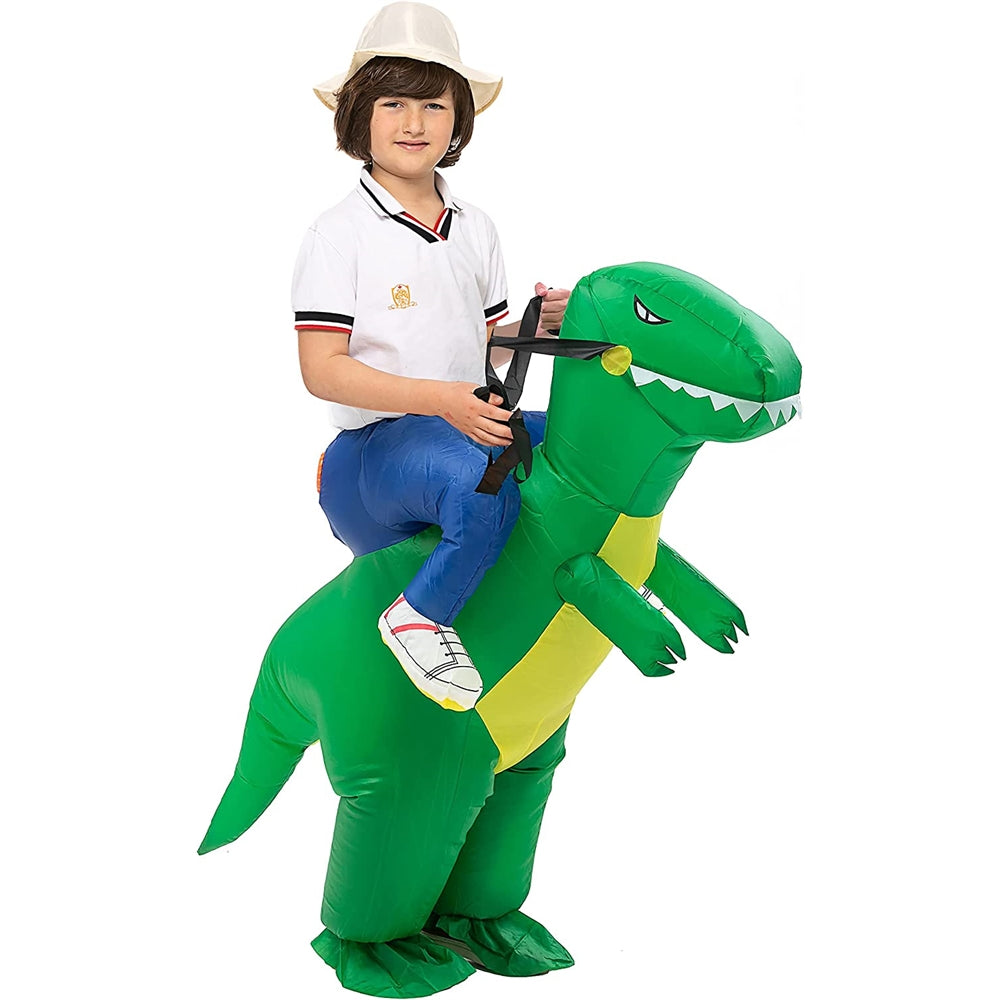 Disfraces inflable de dinosaurio verde talla unica