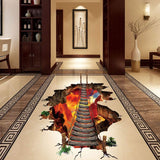 Vinilo Adhesivo 3D Puente Volcán, Decoración Removible 2PCS