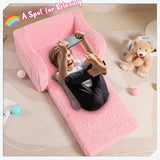 Silla infantil convertible en cama para niños pequeños, Rosa