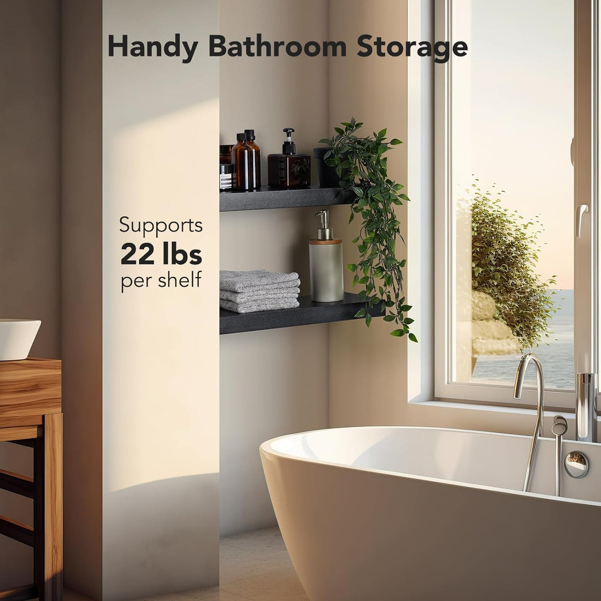 Estanterías Flotantes Amada HOMEFURNISHING, 15x7 Pulgadas, 2 Pzas