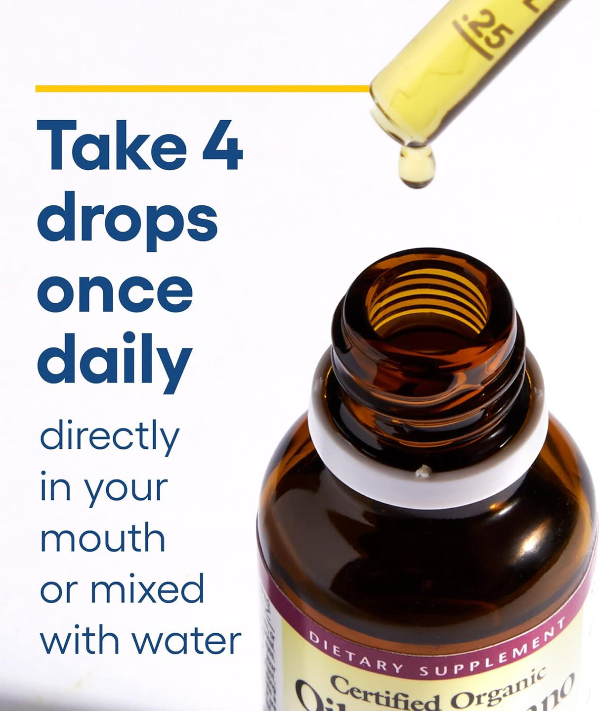 Suplemento Aceite de orégano orgánico 1 onza de Natural