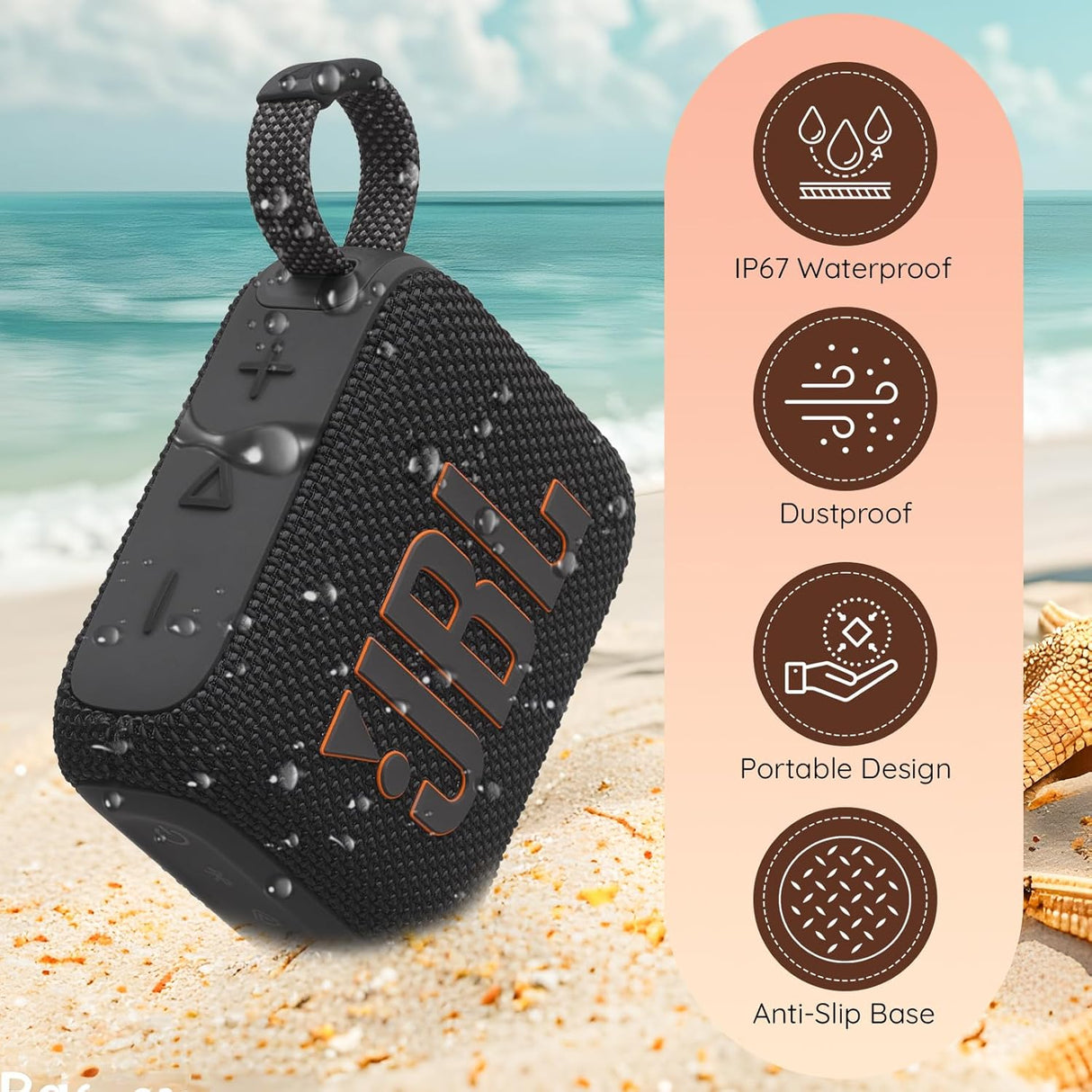 Altavoz Bluetooth JBL Go 4, IP67, batería, portátil