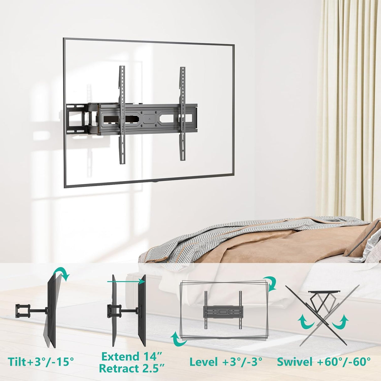 Soporte de pared para TV para la mayoría de tV curvos planos