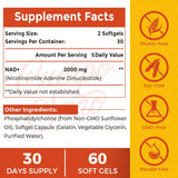 Suplemento Liposomal NAD 2000 MG Alta  Potencia NAD