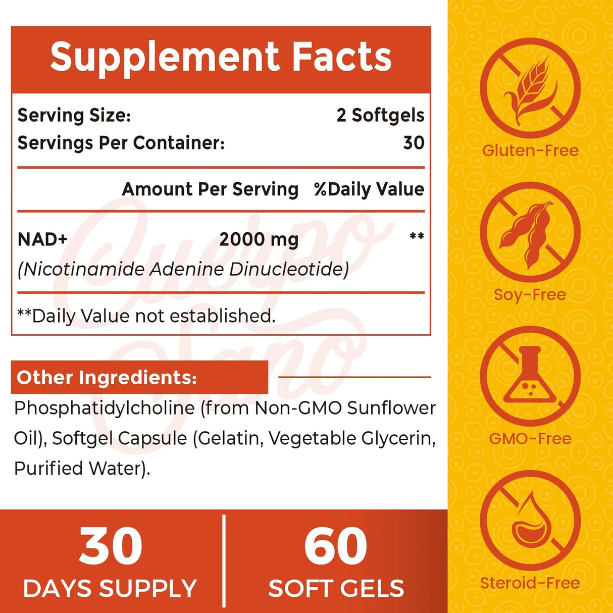 Suplemento liposomal NAD de 2000 mg  Alta absorción