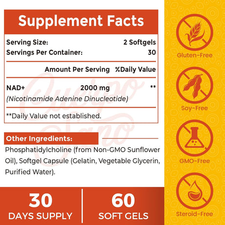 Suplemento liposomal NAD de 2000 mg  Alta absorción