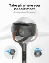 Ventilador Dreo de Pie, Oscilante, 8 Velocidades, Ajustable