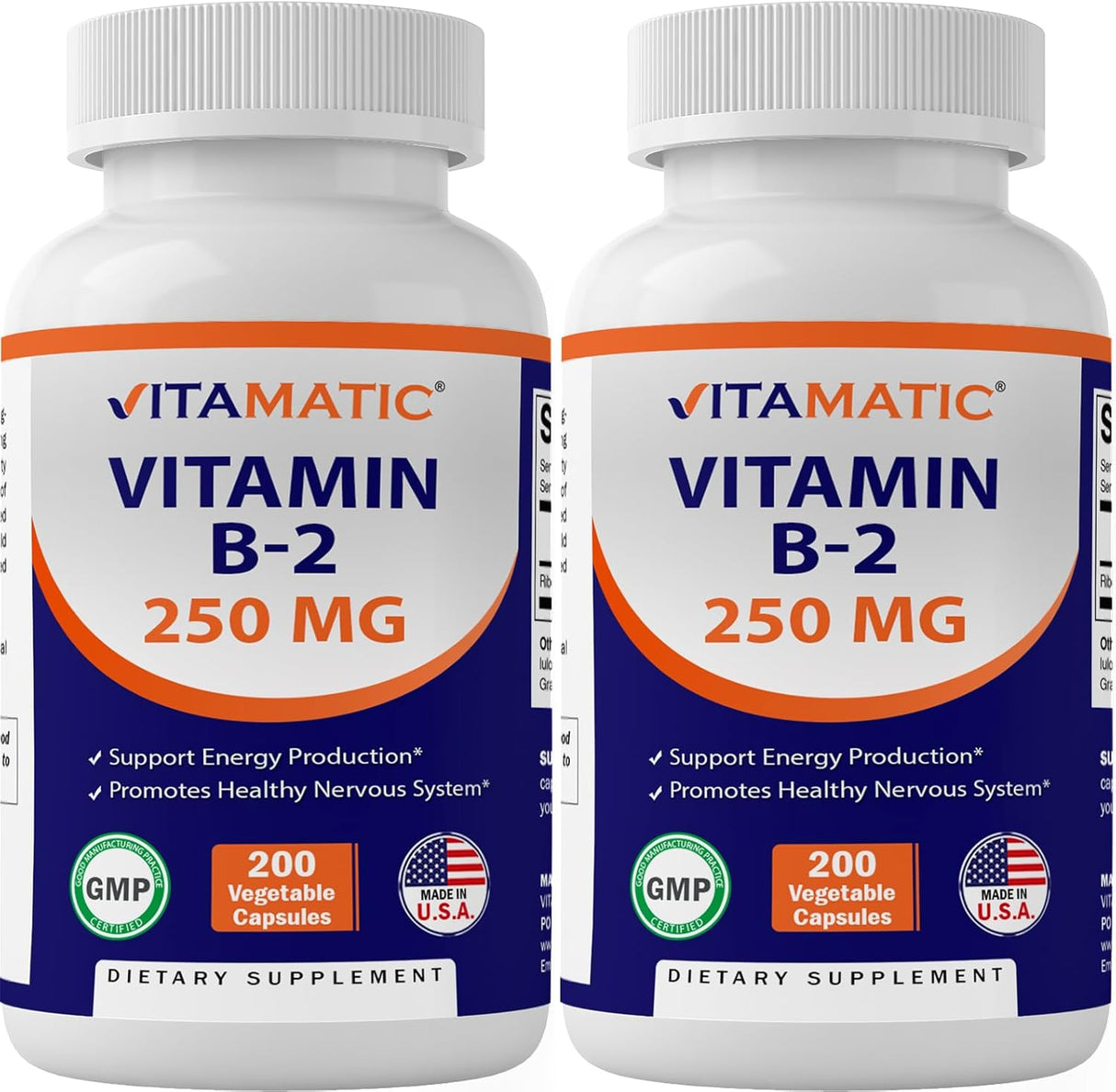 Vitamatic Vitamina B2 (Riboflavina) 250 mg 200 cápsulas