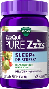 ZzzQuil PURE Zzzs Gomas Calmantes con Ashwagandha, 42 u
