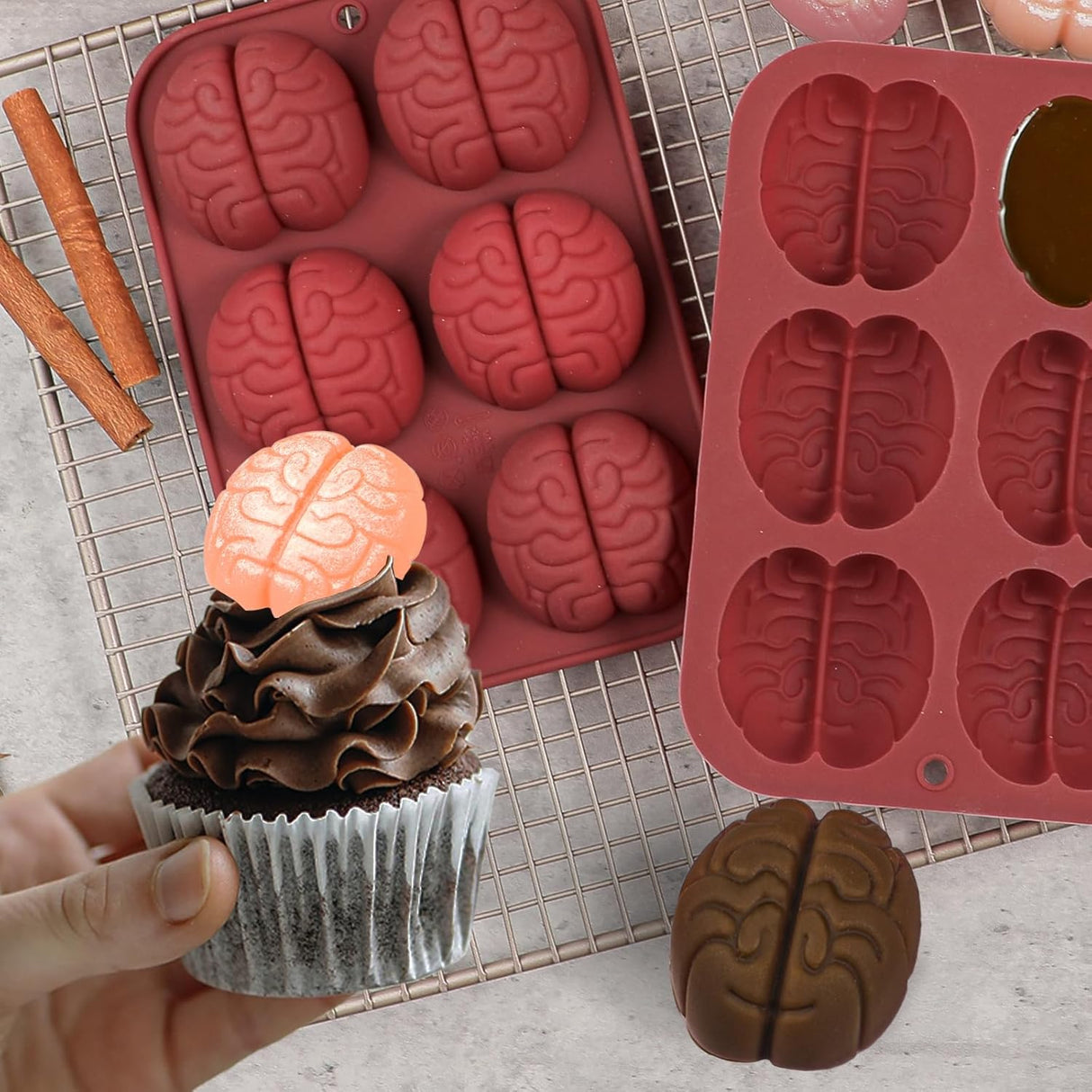 Moldes de Silicona Cerebro Kamehame, 2 Pcs para Halloween