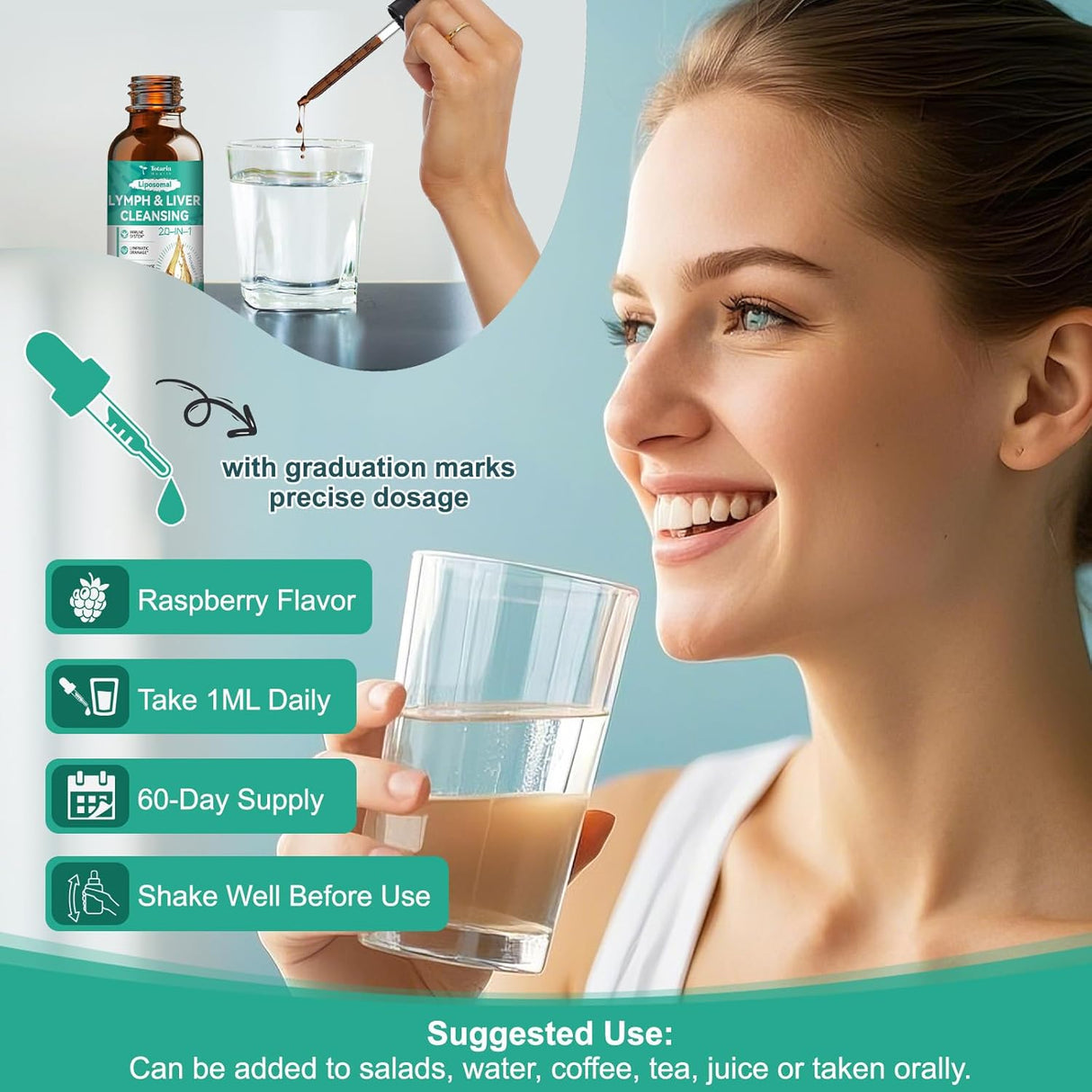 Suplemento Limpieza Hepática y Linfática, Liposomal, Orgánico, 2 oz