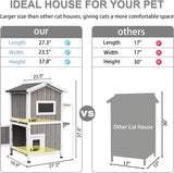 Refugio para Gatos Exterior, Marca X, Dos Pisos, Techo Abierto