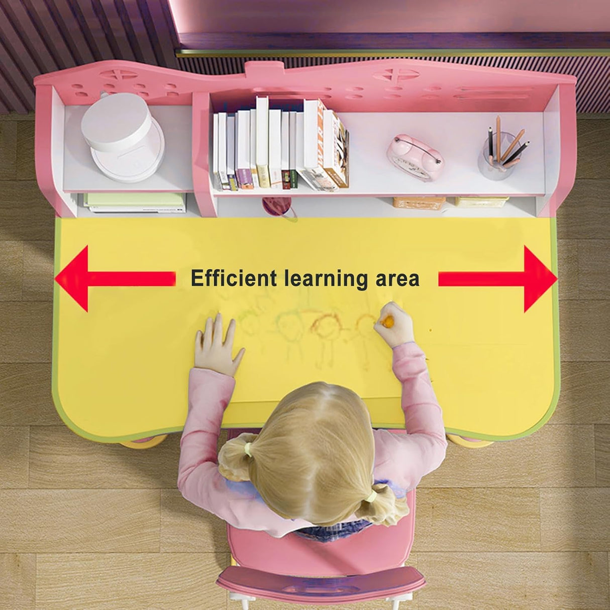 Escritorio y Silla Ajustables para Niños con Estante y Cajón