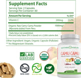 Camu Camu Vitamina C Orgánica 1000mg Vegan 120 Caps