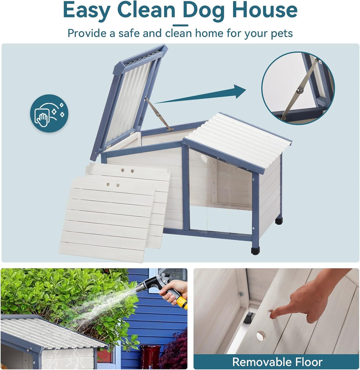 Casa grande para perros techo de PVC Petsfit