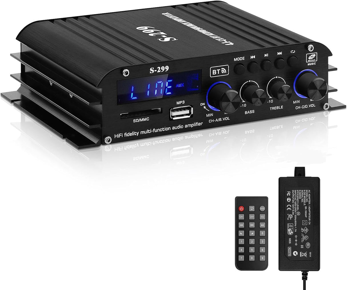 Amplificador de Audio Bluetooth 5.0 4.1 Canal S-299