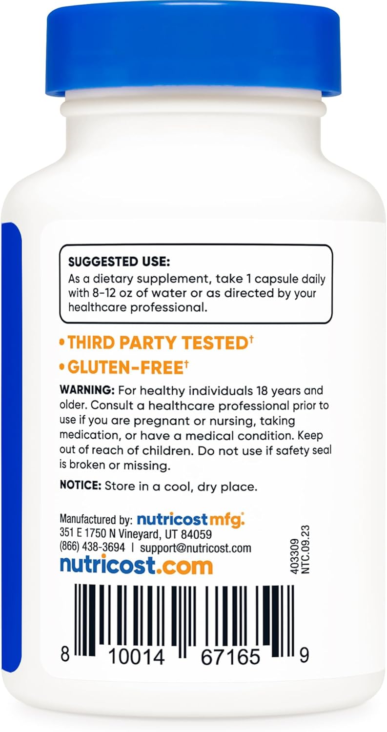 Nutricost CoQ10 200mg, 60 Cápsulas Vegetarianas, Alta Absorción