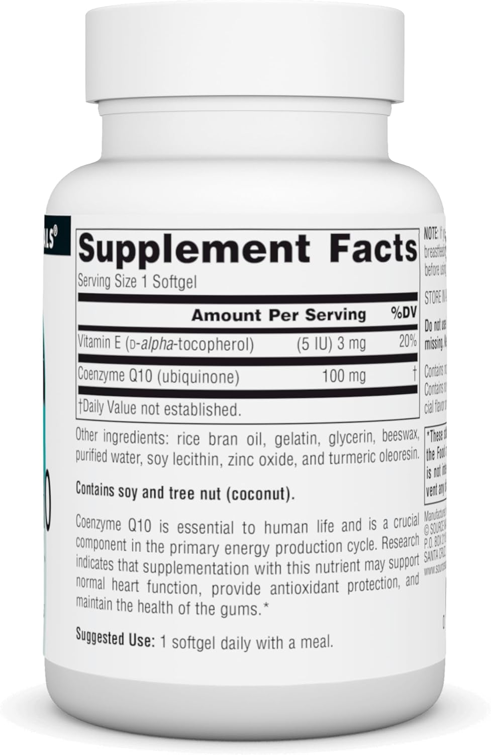 Coenzima Q10 Fuente Naturals Antioxidante 100 mg 90 cápsulas