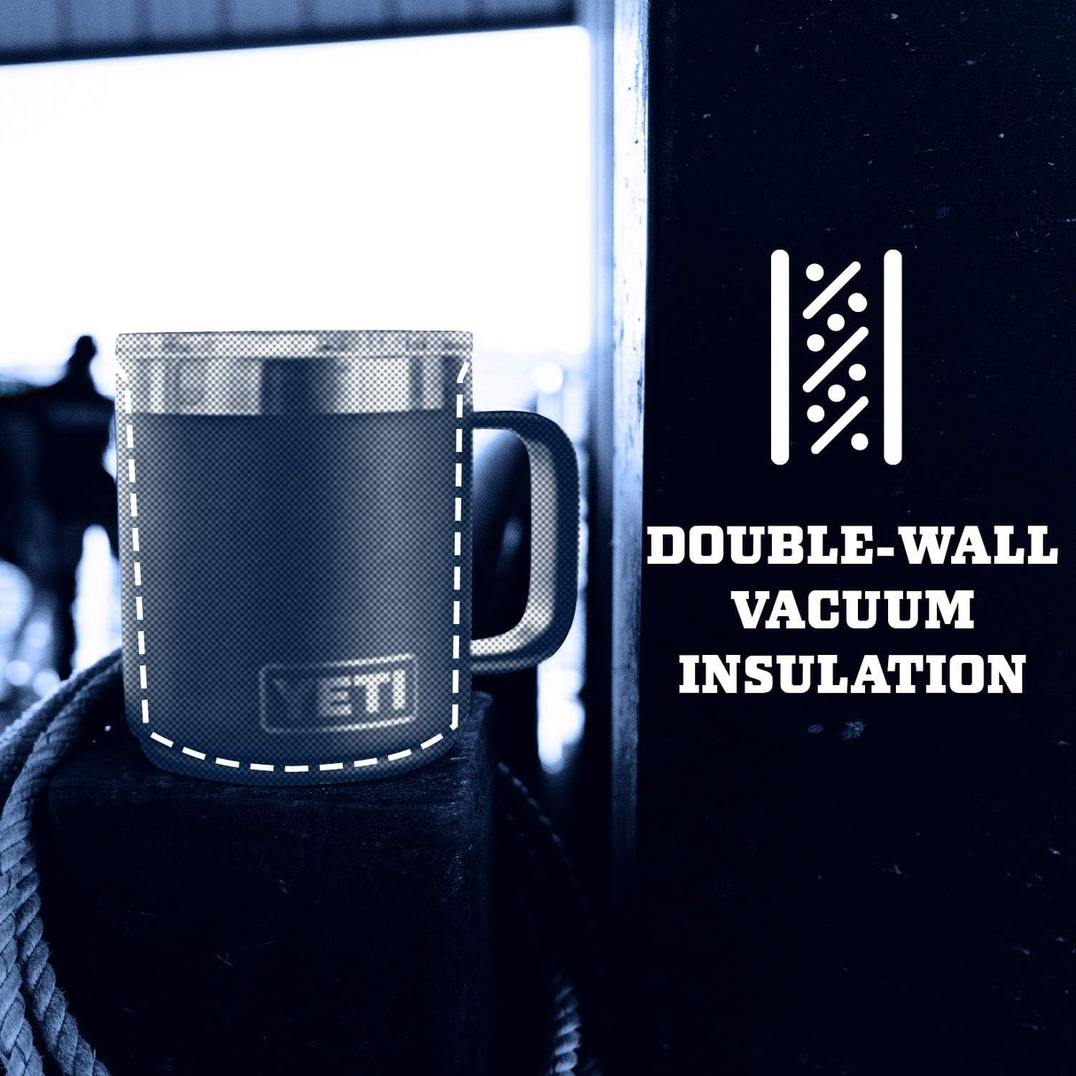 Taza apilable 10 oz, acero inoxidable, aislada al vacío