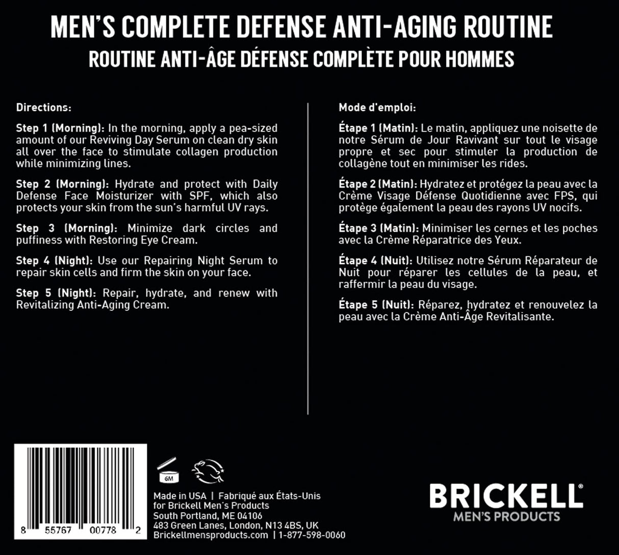 Rutina antienvejecimiento completa para hombre Brickell Men