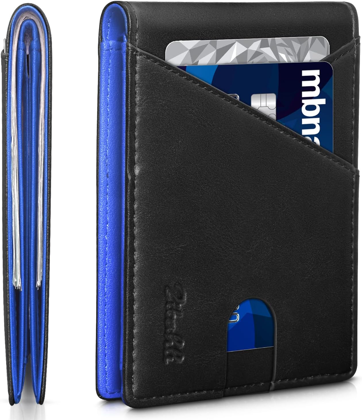 Billetera Zitahli para Hombre, Piel delgada, Bifold RFID 11 Slots