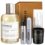 Set de Regalo Eau de Parfum Unisex Stallion 53 - Incluye Vela y Atomizador
