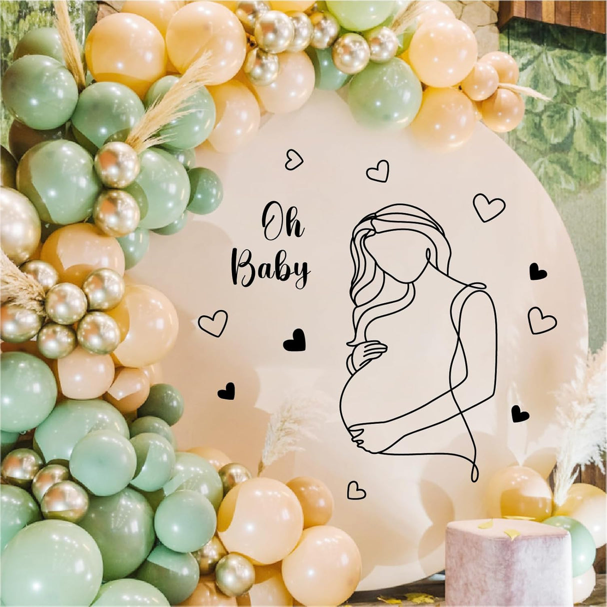 Vinilo Decorativo Oh Baby para Baby Shower - Arte Embarazo