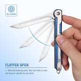Cuchillo de bolsillo EDC para mujer plegables con hoja azul