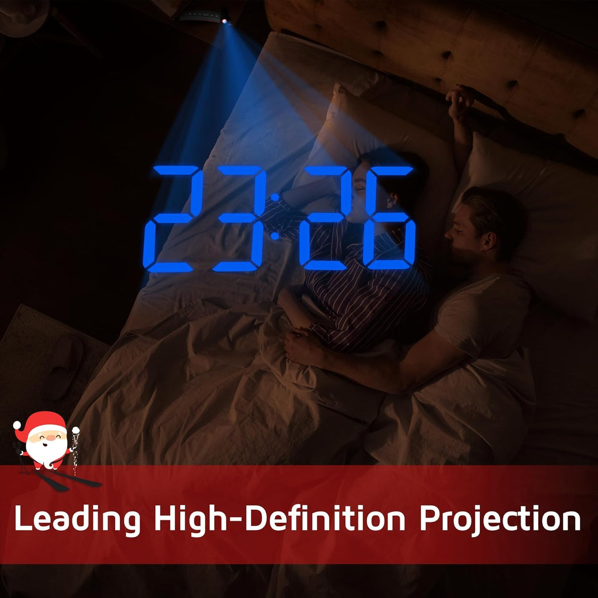 Reloj Proyector Digital con Cargador USB y Alarma Progresiva