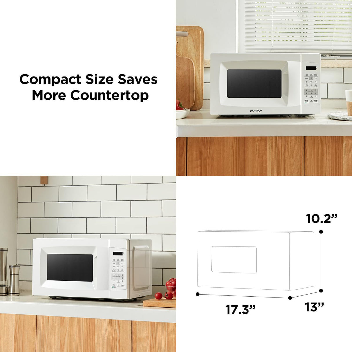 Microondas de Encimera COMFEE, 0.7 Cu Ft, 700W, EM720CPL-PM
