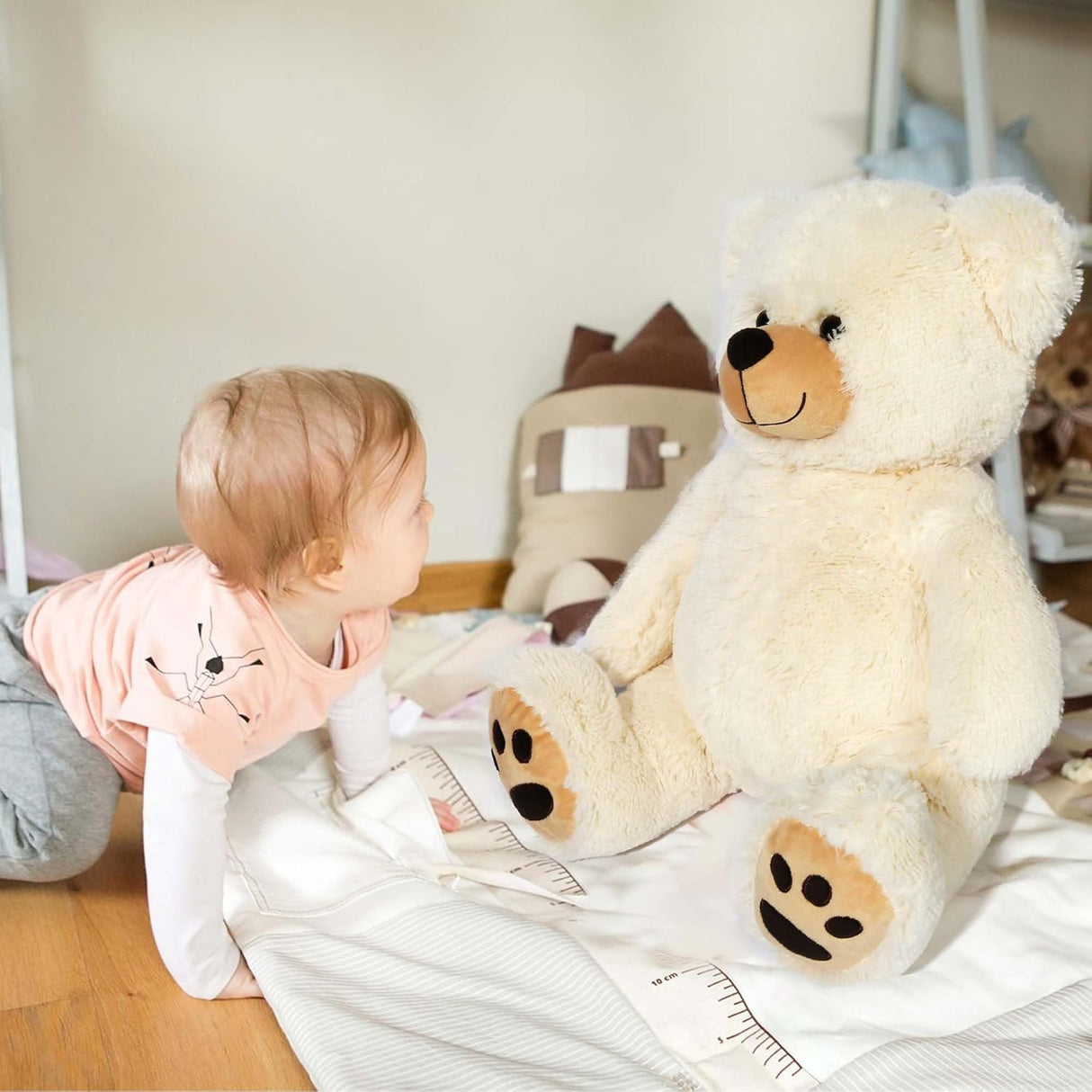 Teddy Bear con Huellas LotFancy - Peluche Regalo para Niños