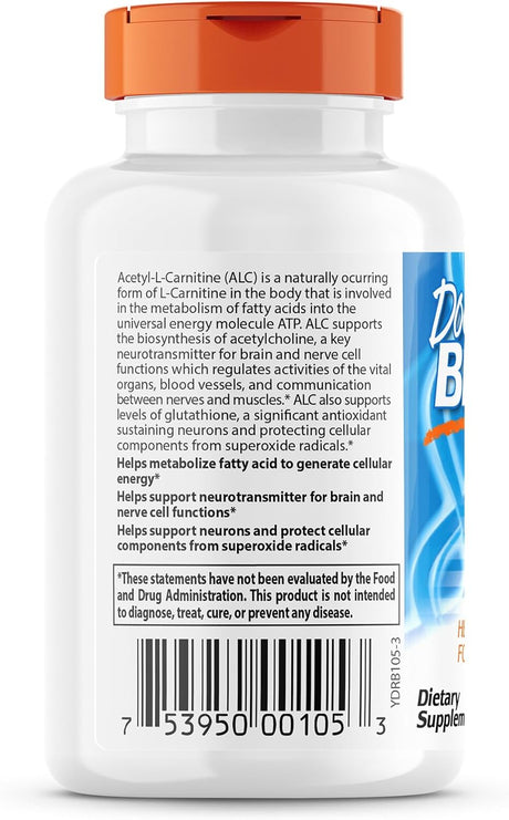 Acetil L-Carnitina, Doctor's Best, Energía y Memoria, 500 mg