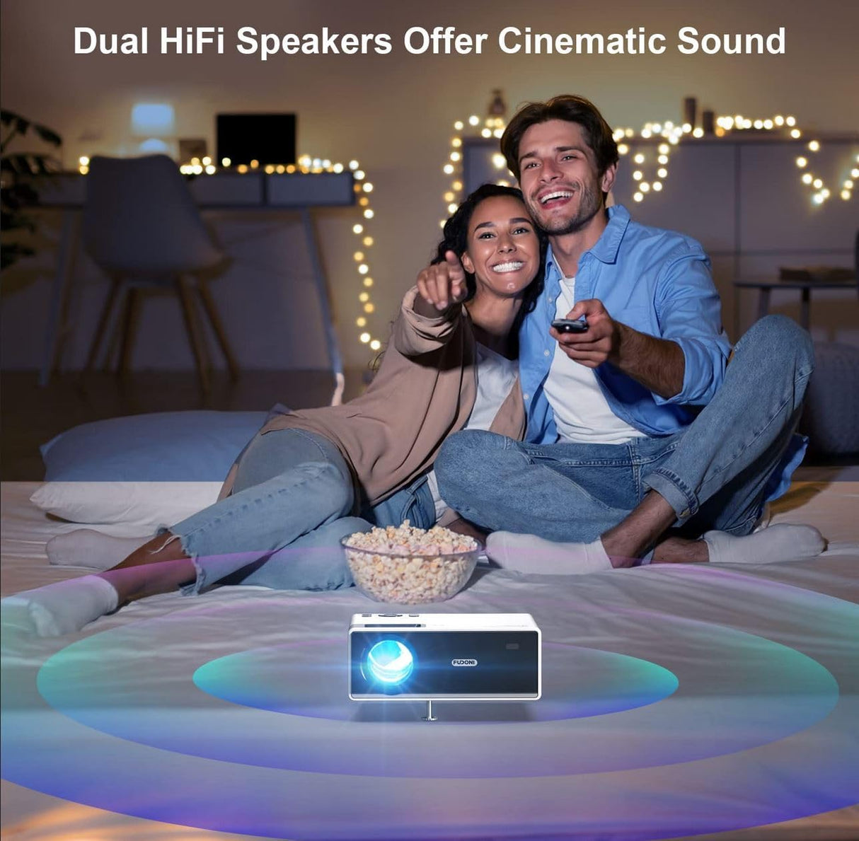 Proyector FUDONI 4K Portátil WiFi Bluetooth 18000L HD 1080P