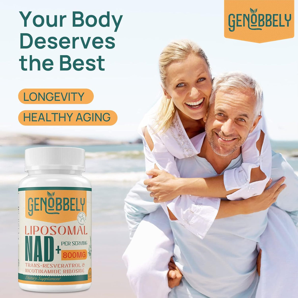 Suplemento Liposomal NAD+ con Nicotinamida y Resveratrol