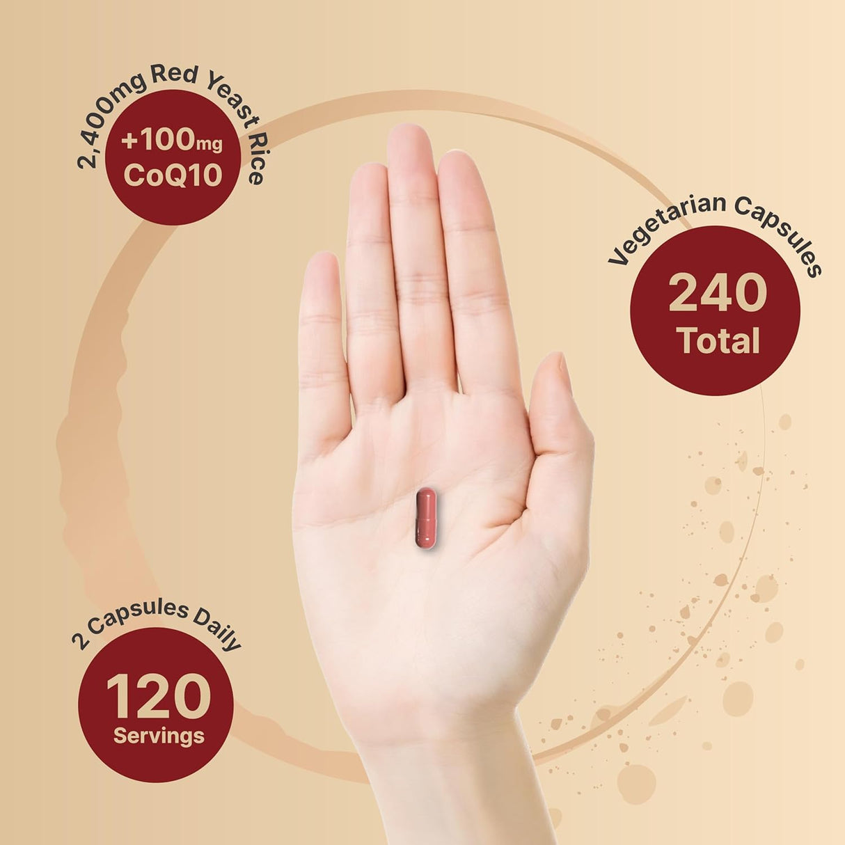 Suplemento Arroz de levadura roja de 2,400 mg con CoQ10