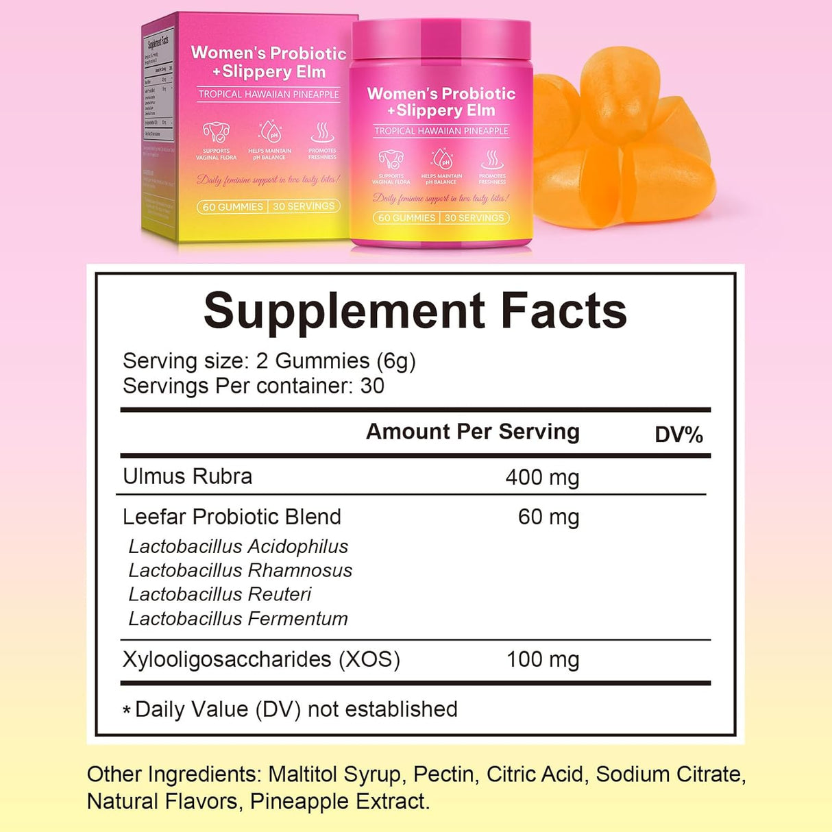 Her Juicy Feminine Probióticos Gummies para Mujeres, 60 unidades
