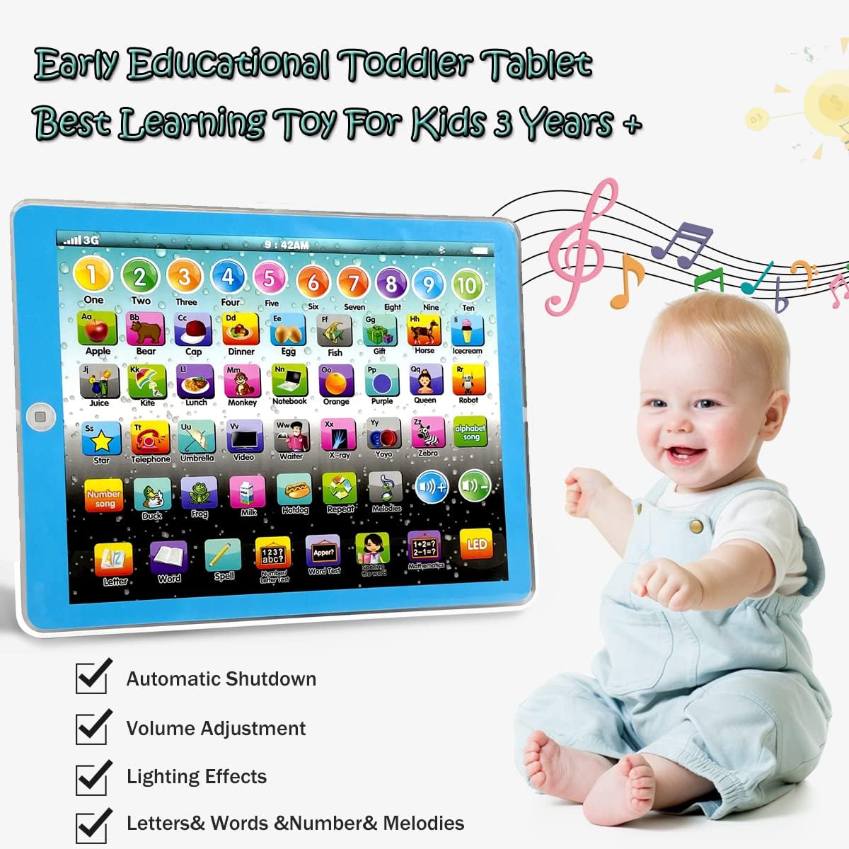 Tableta Educativa para Niños - Interactiva con Música y Números