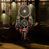 Adorno colgante de plumas con 5 anillos