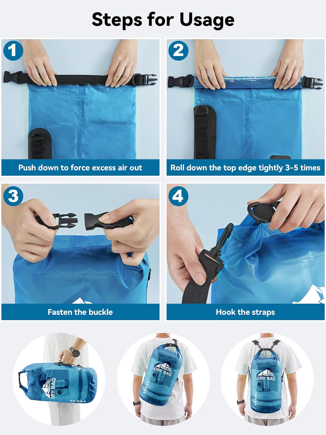 bolso ligero con funda para teléfono sumergible