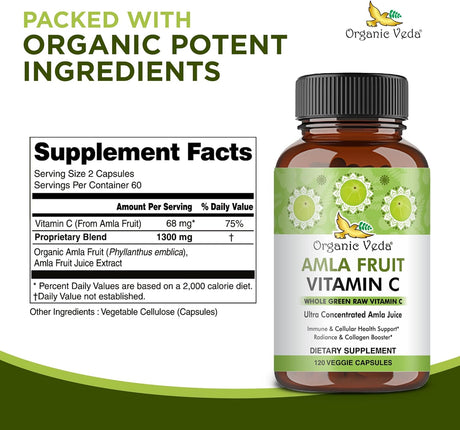 Cápsulas de Amla Orgánicas  Suplemento Natural de Vitamina C